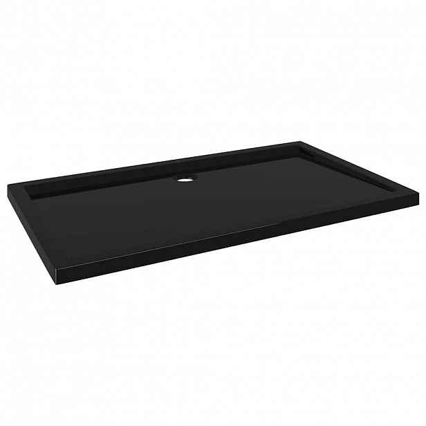vidaXL Obdélníková sprchová vanička ABS černá 70 x 120 cm