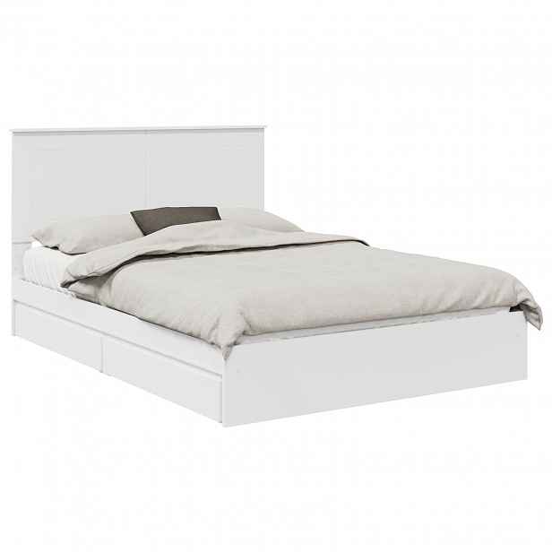 vidaXL Postel s úložným prostorem Bílá 140 x 190 cm Kompozitní dřevo