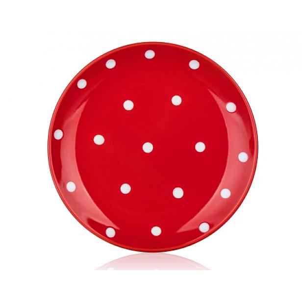 Dezertní talíř Dots 18,6 cm, červený puntíkatý