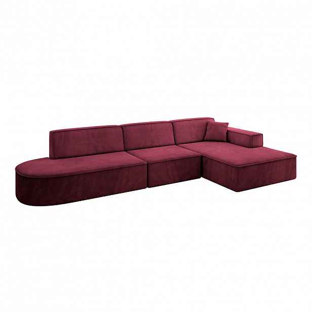 ALTDECOR ROHOVÁ SEDACÍ SOUPRAVA s otomanem vpravo IREA-L2-v4 – 327 x 165 x 77 cm, bordó