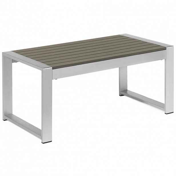 Beliani ZAHRADNÍ Konferenční stolek Hliník tmavě šedý 90/50 cm Salerno