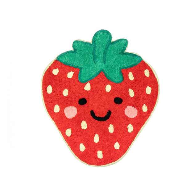 Červený bavlněný dětský koberec 60x52 cm Strawberry – Sass & Belle
