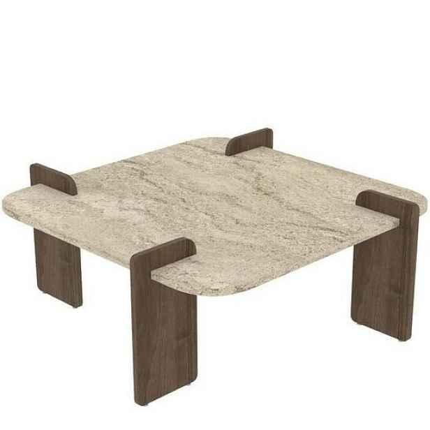 Konferenční stolek Asha Medium - Travertine, ořech