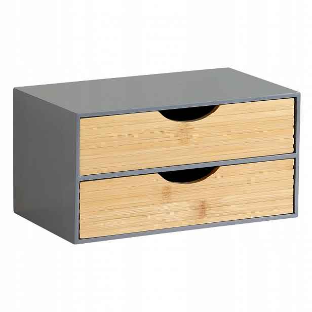 Organizér na stůl Kesper, 2 zásuvky, 27 x 16 x 14 cm, šedý