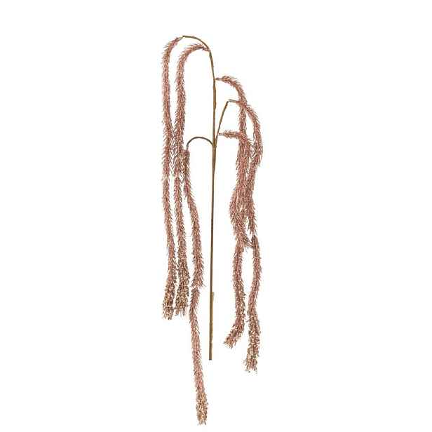 Růžová třpytivá dekorační převislá větvička Branch glitt - 60 cm J-Line by Jolipa