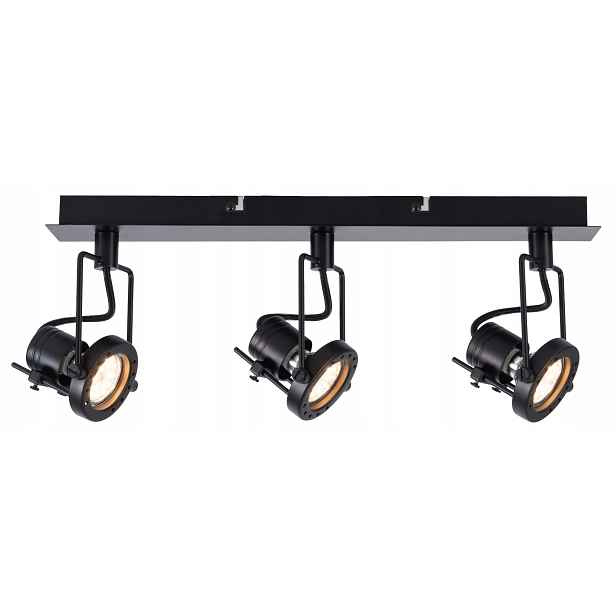 Stropní svítidlo retro industriální černá trojitá reflektory 44 cm Reality