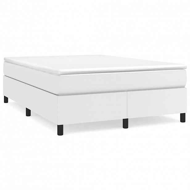 vidaXL Rám postele s boxspringem bílá 140 x 200 cm umělá kůže