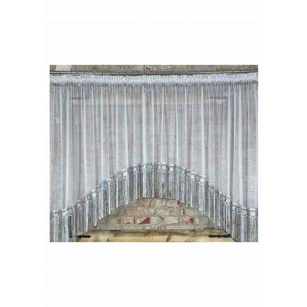 Hotová záclona 300x100, oblouk, markýza, ozdobné korálky, guipure 30 cm