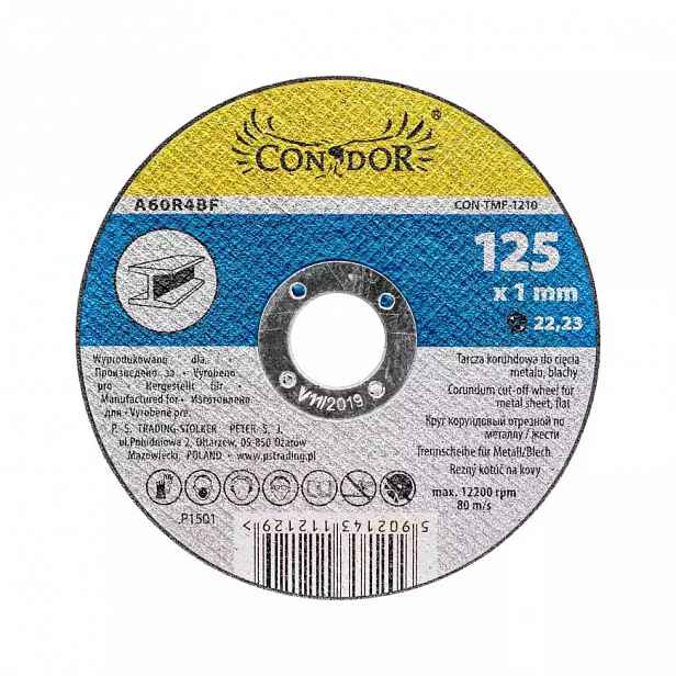 Korundový řezný kotouč na kov 125 x 1,0 mm, Condor