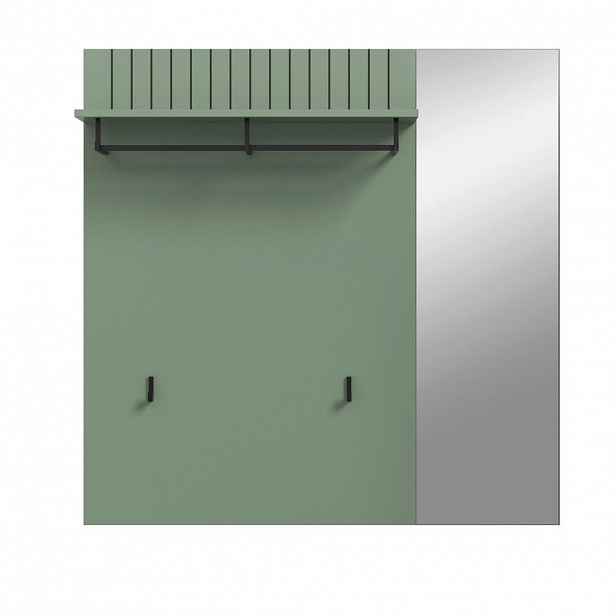 MID.YOU ŠATNÍ PANEL, šedozelená, 106/106/27 cm