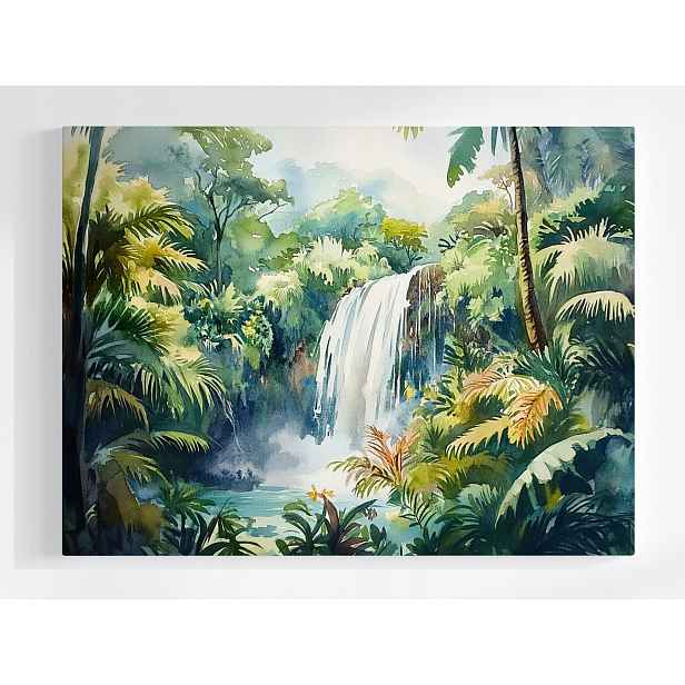Plakát Tropický Deštný Les Džungle Vodopád 100x75