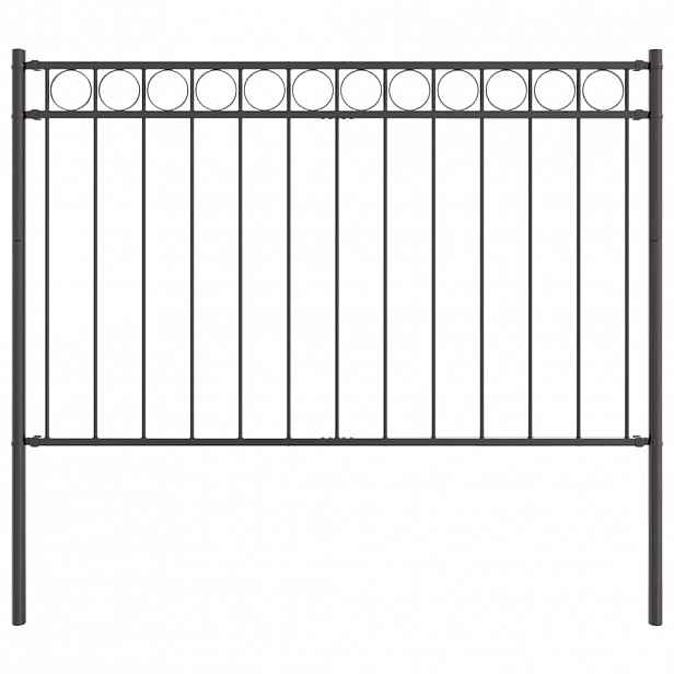 vidaXL Prvek plotu ASSEN 170 x 130 cm Ocel Šedá