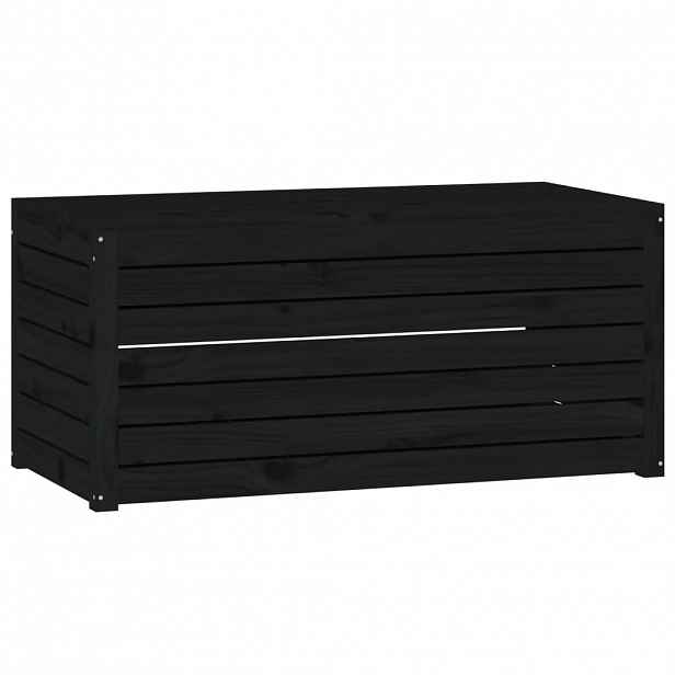 vidaXL Zahradní box černý 101 x 50,5 x 46,5 cm masivní borové dřevo