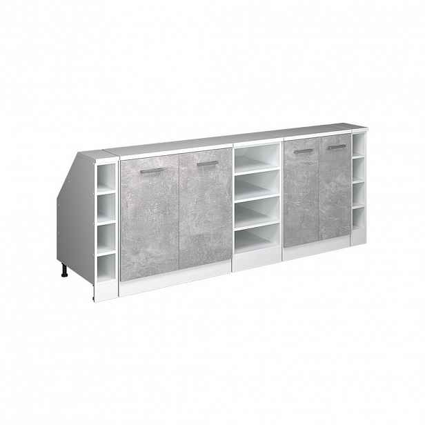 Vicco ŠATNÍ SESTAVA PRO ŠIKMÉ STŘECHY Rion Beton 210 cm Sada 5 korpusů skříně hloubka 60 cm