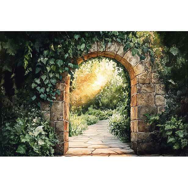 Fototapeta Flizelina Zahrada Park Zeď Brána Přechod Cesta 368x254 130g