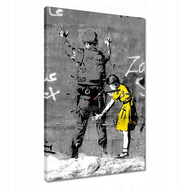 Hodiny 40x60 Banksy holčička