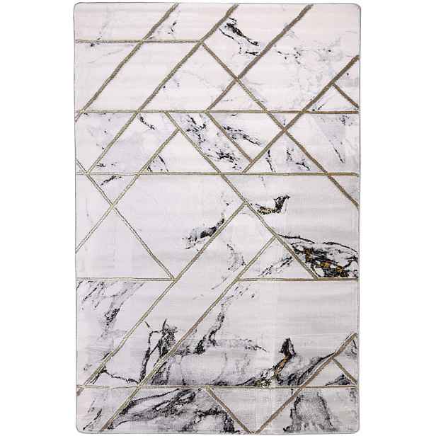 Koberec moderní do obývacího pokoje ložnice Měkký 80 x 150 zlatá šedá Diamond