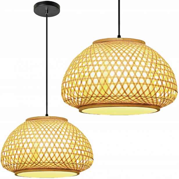 Závěsné Stropní Svítidlo Boho Naturalana Bambusová Ažurová Toolight