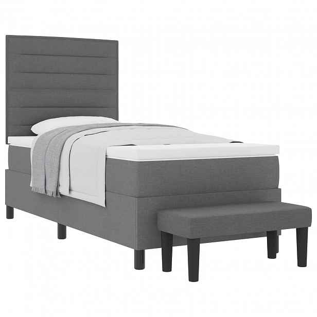 vidaXL Postel s boxspringem s polštářem Tmavě šedá 80 x 200 cm textil