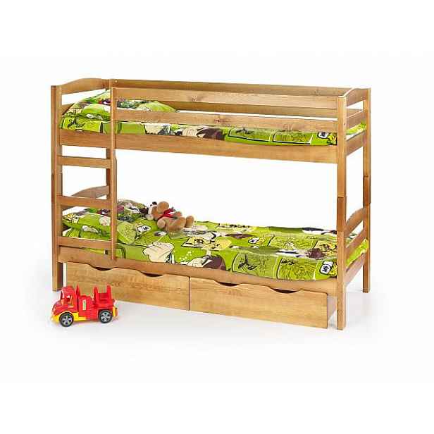 Dětská patrová postel Sam borovice, s úložnými prostory