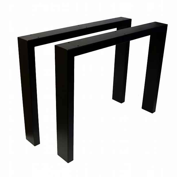 Kovové nohy U pro stůl Loft Industrial černé 50x47 cm Profil 6x4 cm 2 ks