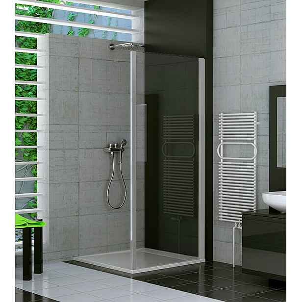 SanSwiss TOPF 1200 01 07 Boční stěna 120 cm, matný elox/sklo