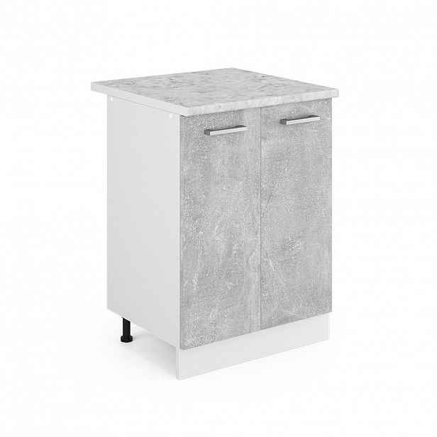 Vicco UNIVERZÁLNÍ ZÁKLADNÍ JEDNOTKA R-Line Beton 60 cm s dvířky, s pracovní deskou