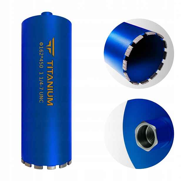 Vrták do betonu korunkový vrták 162 mm 450 mm Titanium