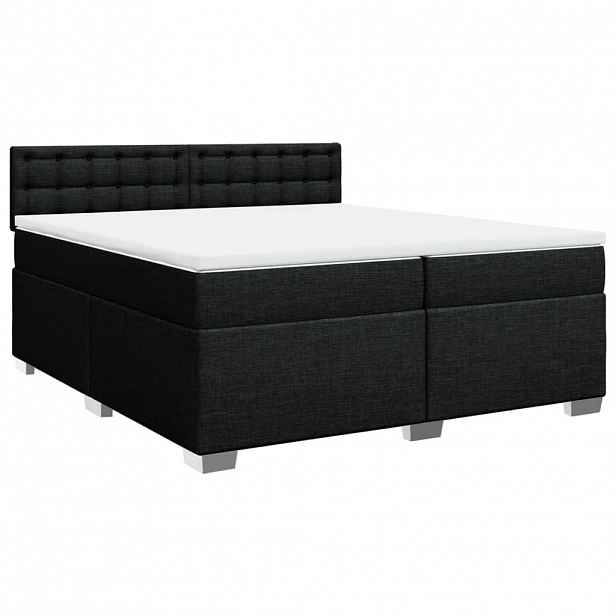 vidaXL Box spring postel s matrací černá 200x200 cm textil