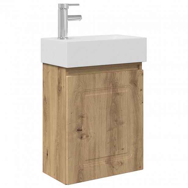 vidaXL Koupelnová skříňka s baterií Dub artisan 45,5 x 22,5 x 84 cm