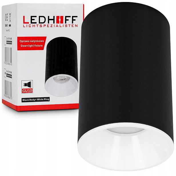 Halogenové stropní svítidlo GU10 Černá bílá Led Spot Tuba L 4ks