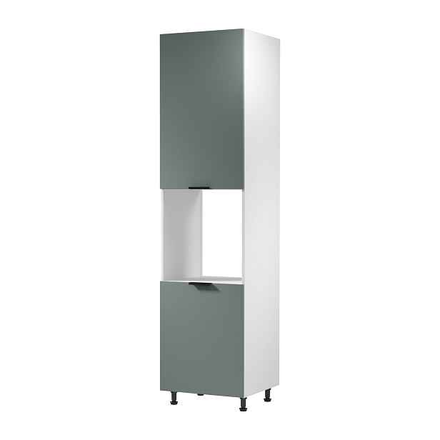 Kuchyňská skříň na vestavnou troubu SALERNO - šířka 60 cm, bílá / zelená, levé provedení