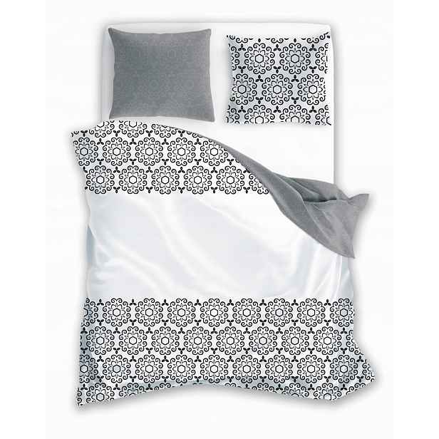 Povlečení Bavlněné 220x200 Glamour Ornament bílá černá