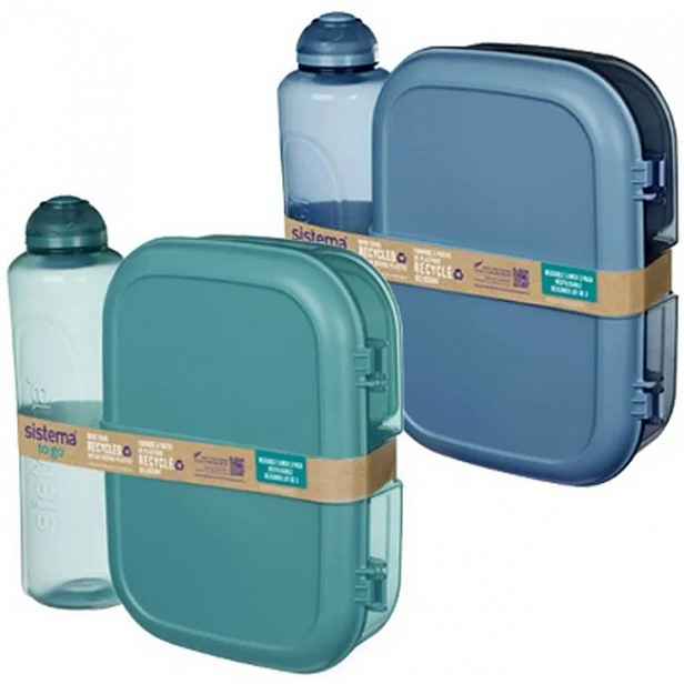 Tříkomorová krabička na oběd 1,1 l a láhev 480 ml