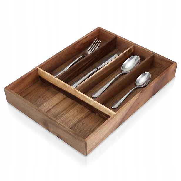 Organizér na příbory do zásuvky dřevěná 35x26 cm