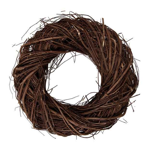 Přírodní hnědý proutěný věnec Woodly XXS - Ø 25*7cm Clayre & Eef