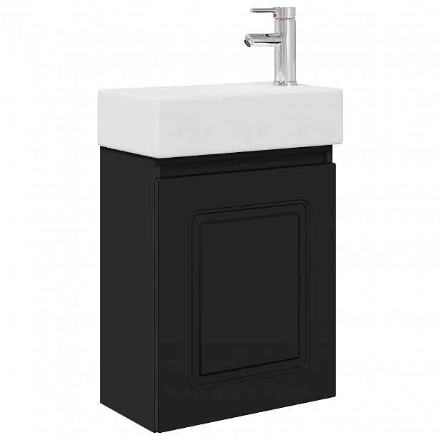 vidaXL Koupelnová skříňka s baterií Černá 45,5 x 22,5 x 84 cm