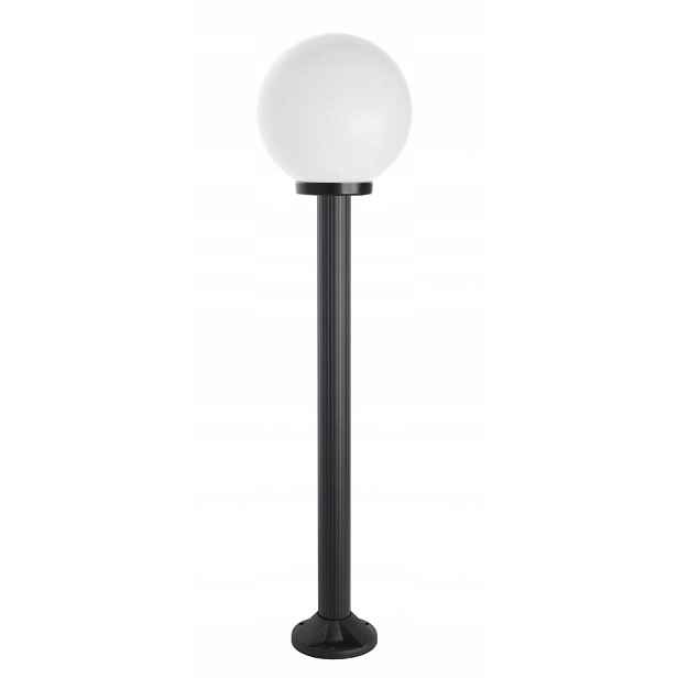 Stojací zahradní lampa skleněná koule 25 cm bílá nebo kouřová 125 cm Su-ma