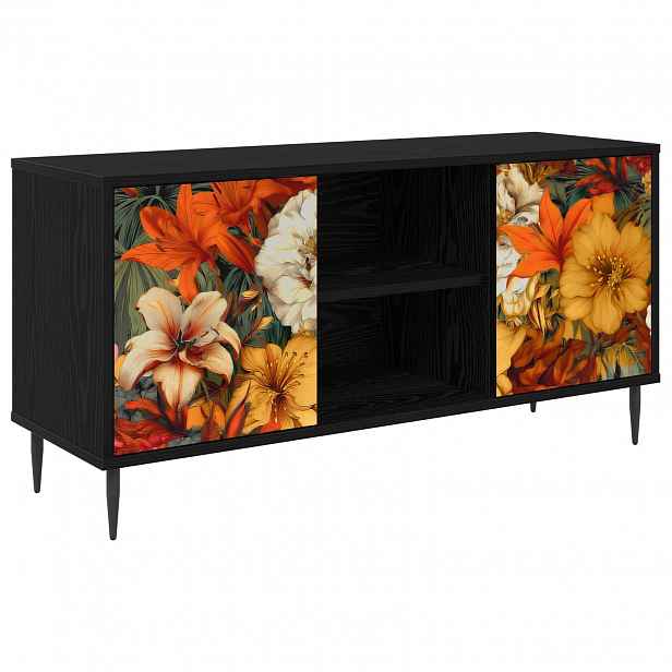 vidaXL Televizní skříň GENNEP 102 x 33 x 51 cm Černý dub