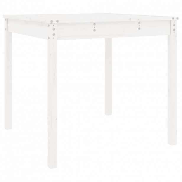 vidaXL Zahradní stůl bílý 82,5 x 82,5 x 76 cm masivní borové dřevo