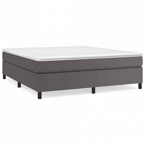 vidaXL Rám postele s boxspringem šedá 160 x 200 cm umělá kůže