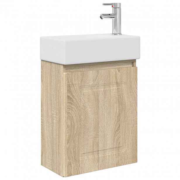 vidaXL Koupelnová skříňka s baterií Dub sonoma 45,5 x 22,5 x 84 cm