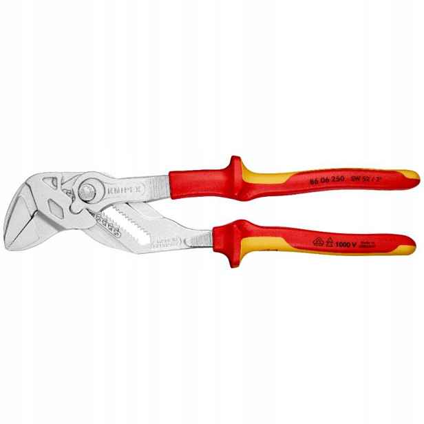 Kleště Stavitelný Klíč Chromované 250MM Izolované Knipex 86 06 250