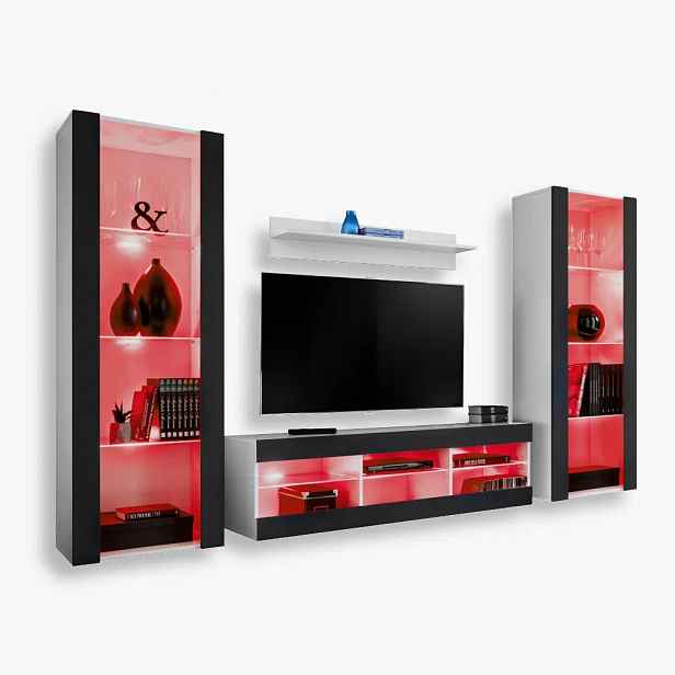 komodee Tivoli Grande Rtv sada do obývacího pokoje Bílo-černá Rgb Led