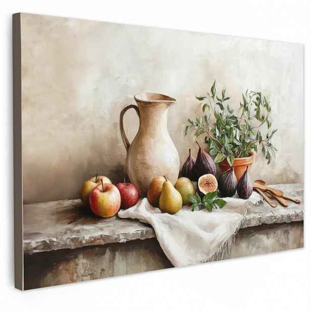 MuchoWow OBRAZ NA PLÁTNĚ Ovoce - Byliny - Venkov 30x20 cm