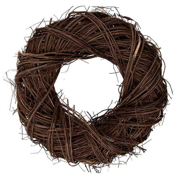 Přírodní hnědý proutěný věnec Woodly S - Ø 35*9cm Clayre & Eef