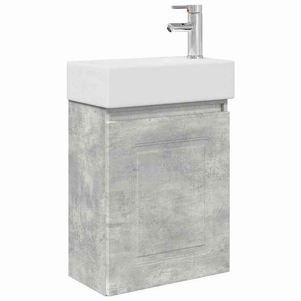 vidaXL Koupelnová skříňka s baterií Betonově šedá 45,5 x 22,5 x 84 cm