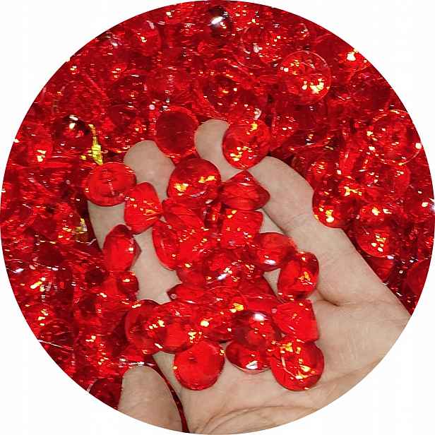 Fazetované Diamanty Kužel Kámen Křišťály Ozdobné Akrylové Red 0,5 Kg