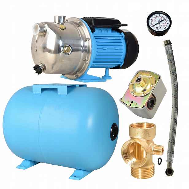 Hydrofor Na Vodu Sací Čerpadlo 1100 W 60 L/min S Nádrží 24 L Příslušenství