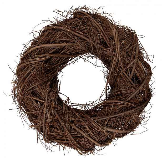 Přírodní hnědý proutěný věnec Woodly M - Ø 40*11cm Clayre & Eef